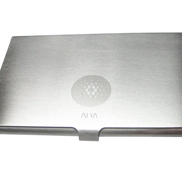 Cardano | ADA Physical Crypto Coin Novelty Souvenir Token  Etched Sleek Cardano Coin Cryptocurrency Blockchain Business Card Holder